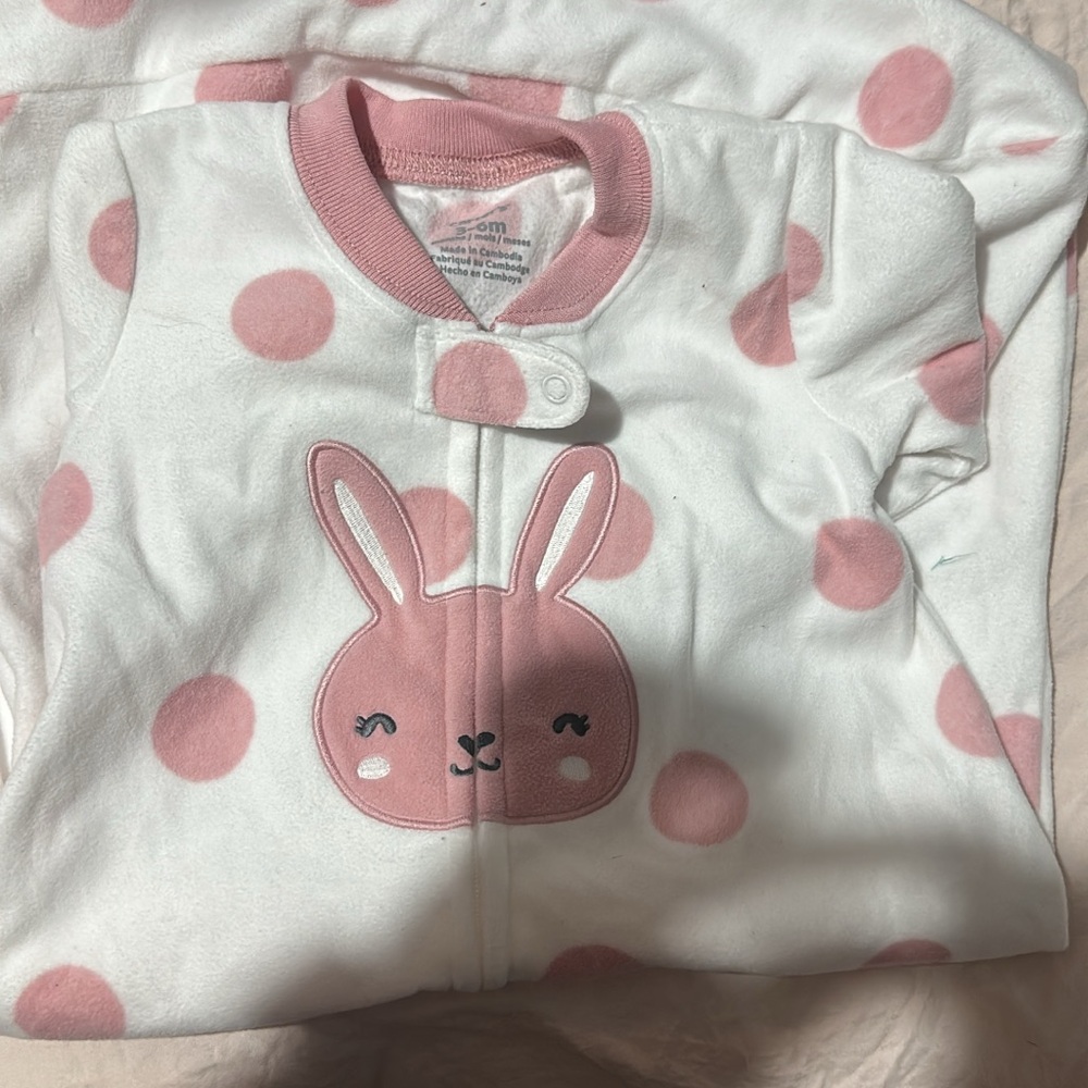 Pink and White Bunny Onesie